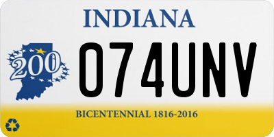 IN license plate 074UNV