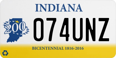 IN license plate 074UNZ