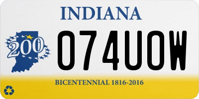 IN license plate 074UOW