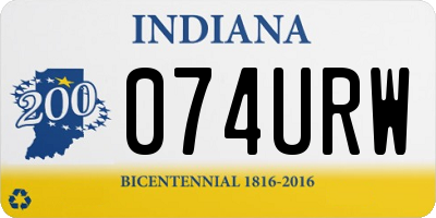IN license plate 074URW