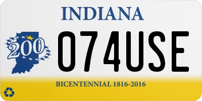 IN license plate 074USE