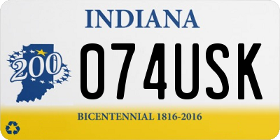 IN license plate 074USK
