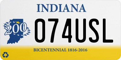 IN license plate 074USL