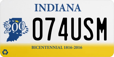 IN license plate 074USM
