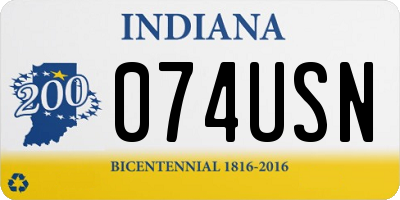IN license plate 074USN