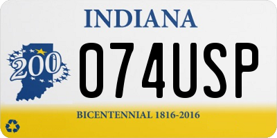 IN license plate 074USP