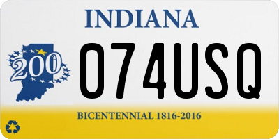 IN license plate 074USQ