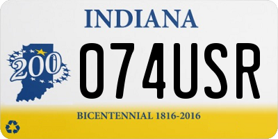 IN license plate 074USR