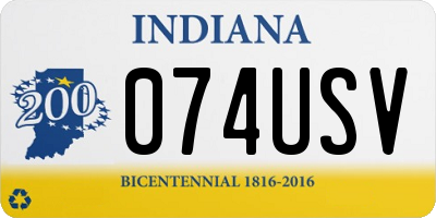 IN license plate 074USV