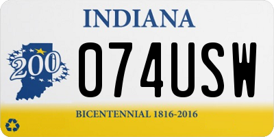 IN license plate 074USW