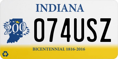 IN license plate 074USZ