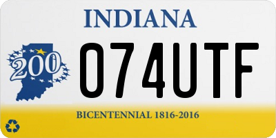 IN license plate 074UTF