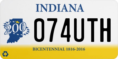 IN license plate 074UTH