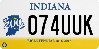IN license plate 074UUK