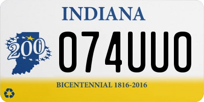 IN license plate 074UUO