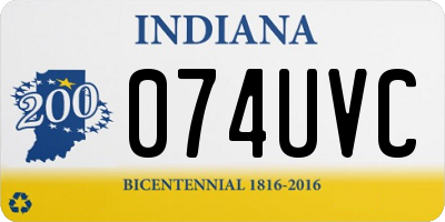 IN license plate 074UVC