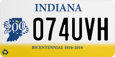 IN license plate 074UVH