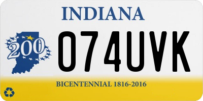 IN license plate 074UVK