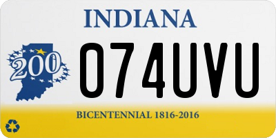 IN license plate 074UVU