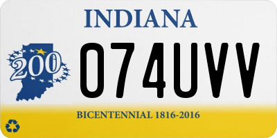 IN license plate 074UVV