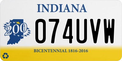 IN license plate 074UVW