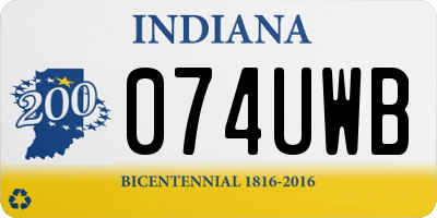 IN license plate 074UWB