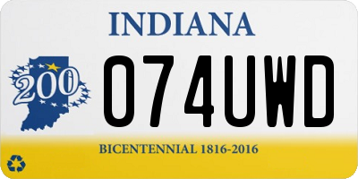 IN license plate 074UWD