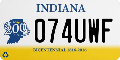 IN license plate 074UWF