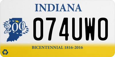 IN license plate 074UWO