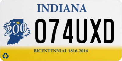 IN license plate 074UXD