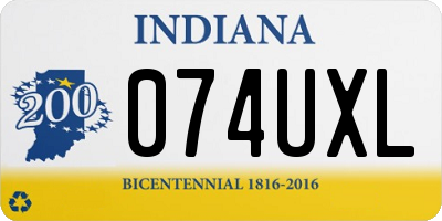 IN license plate 074UXL