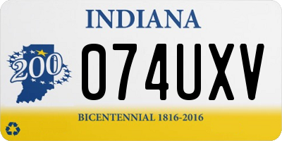 IN license plate 074UXV
