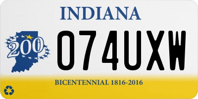 IN license plate 074UXW