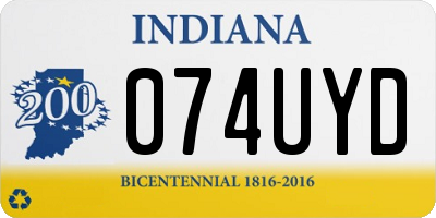 IN license plate 074UYD