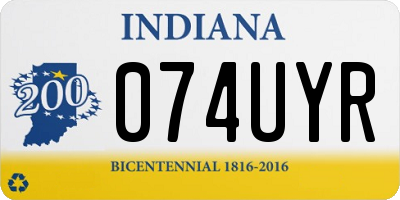 IN license plate 074UYR