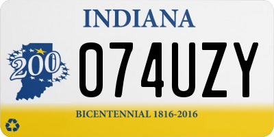 IN license plate 074UZY