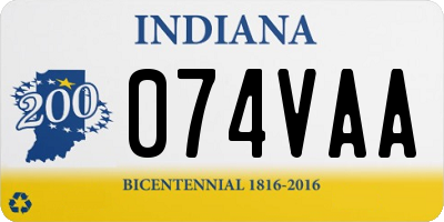 IN license plate 074VAA