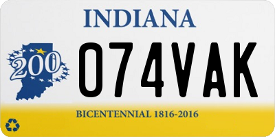 IN license plate 074VAK