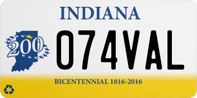 IN license plate 074VAL