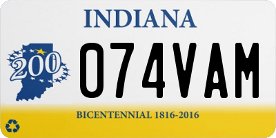 IN license plate 074VAM