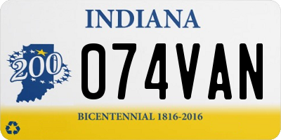 IN license plate 074VAN