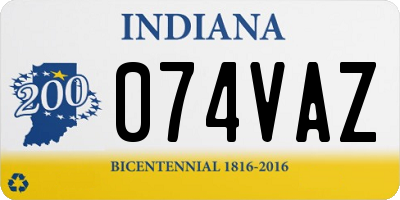 IN license plate 074VAZ