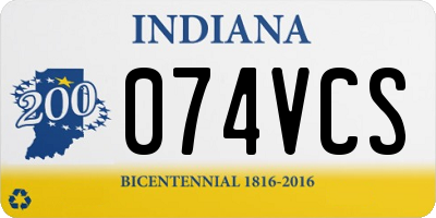 IN license plate 074VCS