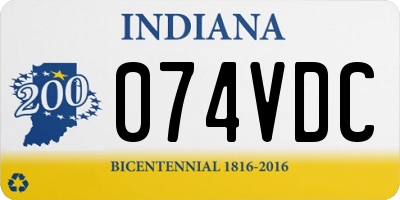 IN license plate 074VDC