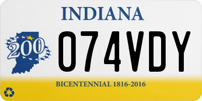 IN license plate 074VDY