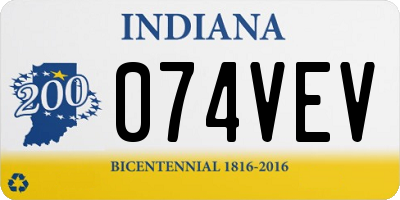 IN license plate 074VEV