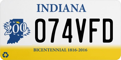 IN license plate 074VFD