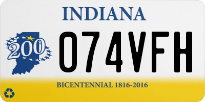 IN license plate 074VFH