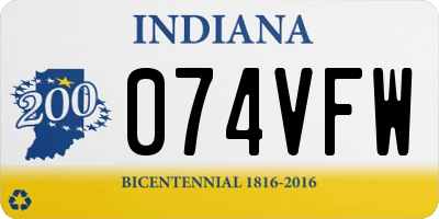 IN license plate 074VFW