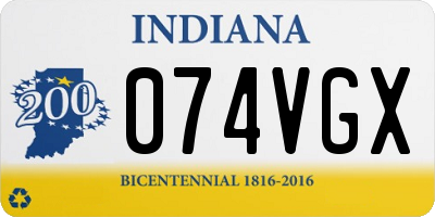 IN license plate 074VGX